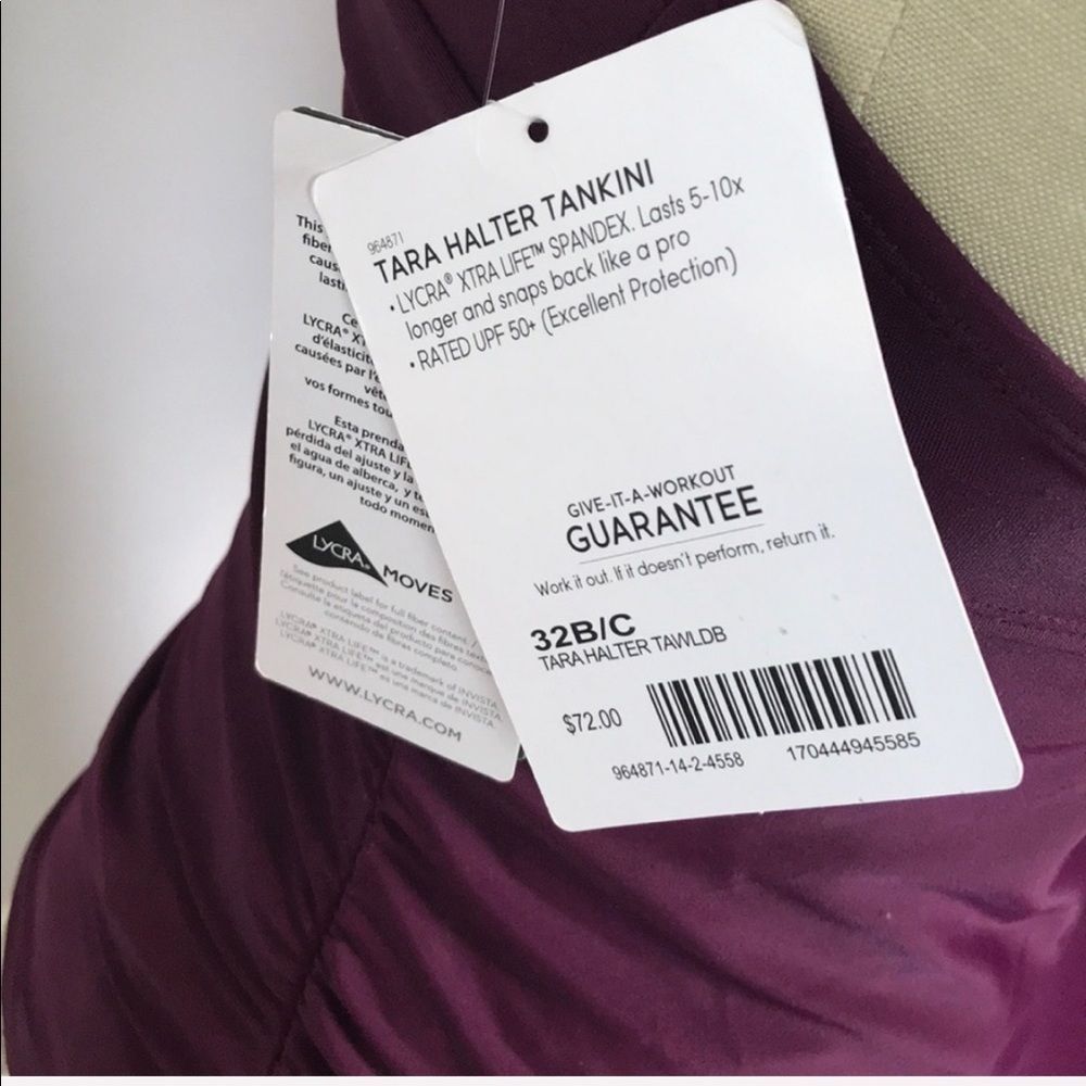 Athleta Tara Halter Tankini Top NWT Size 32 B/C - Picture 5 of 7